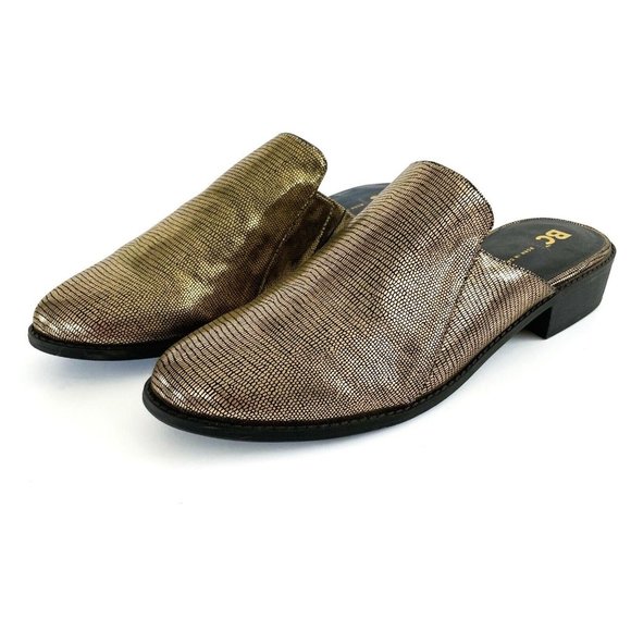 BC Shoes Vegan Mules Slides Women's 9 Slip On Metallic Modern Casual Avant Garde - Picture 2 of 16